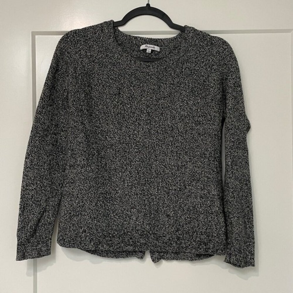 Madewell Province Cross Back Marled Sweater Grey